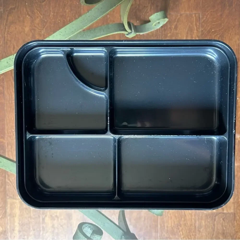 Japanese Bento Box, Black & Red Geometric Pattern, Nice Big Size For Adult Meal
